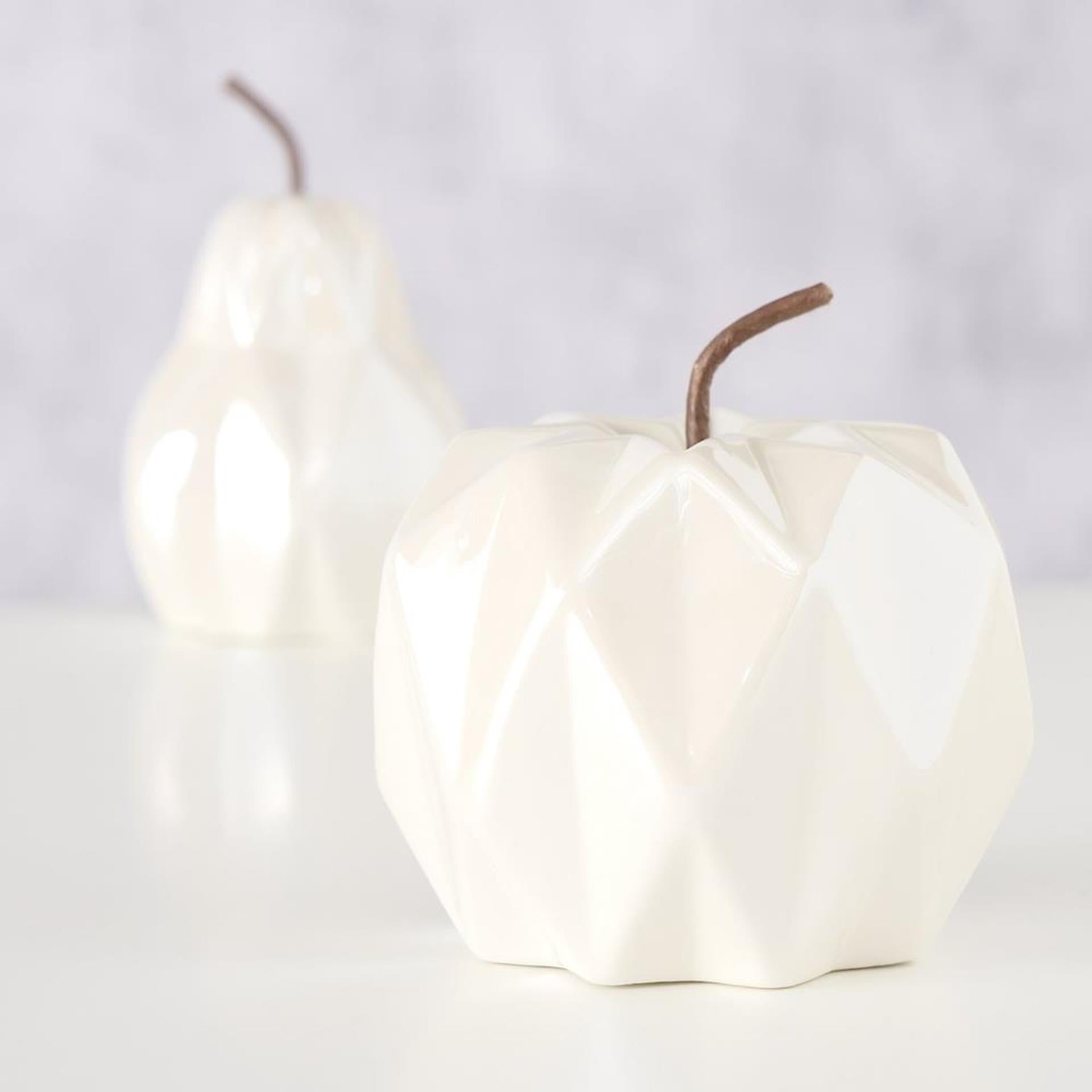 Boltze home decoratieve beeld 'cutty' porselein wit 10x14cm 2 assorti