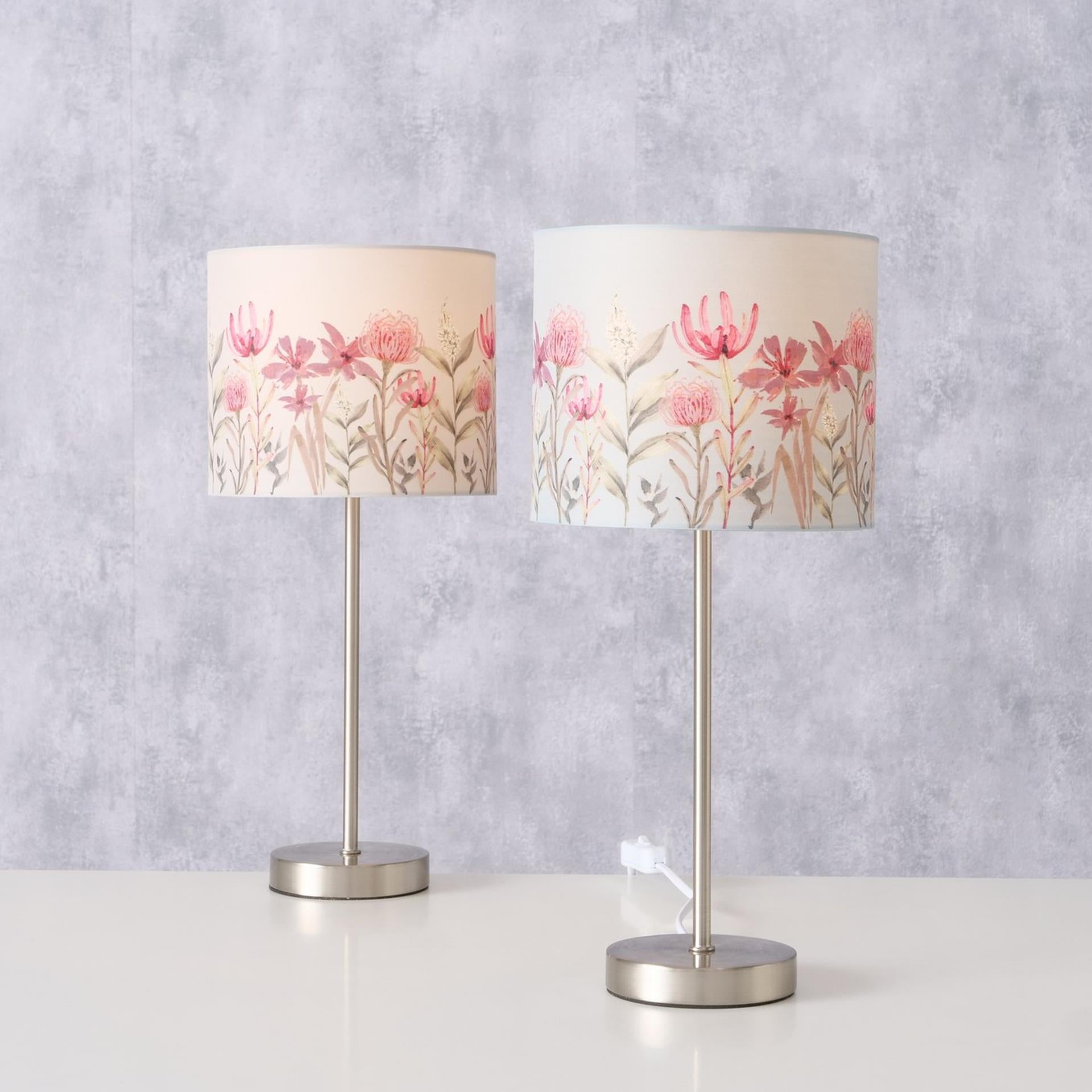 Boltze home tafellamp met kap met bloemdessin h40cm