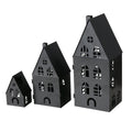 Boltze home lantaarnset dover huis 3-delig l8-12-12cm b7-10-13cm h13-24-35cm zwart