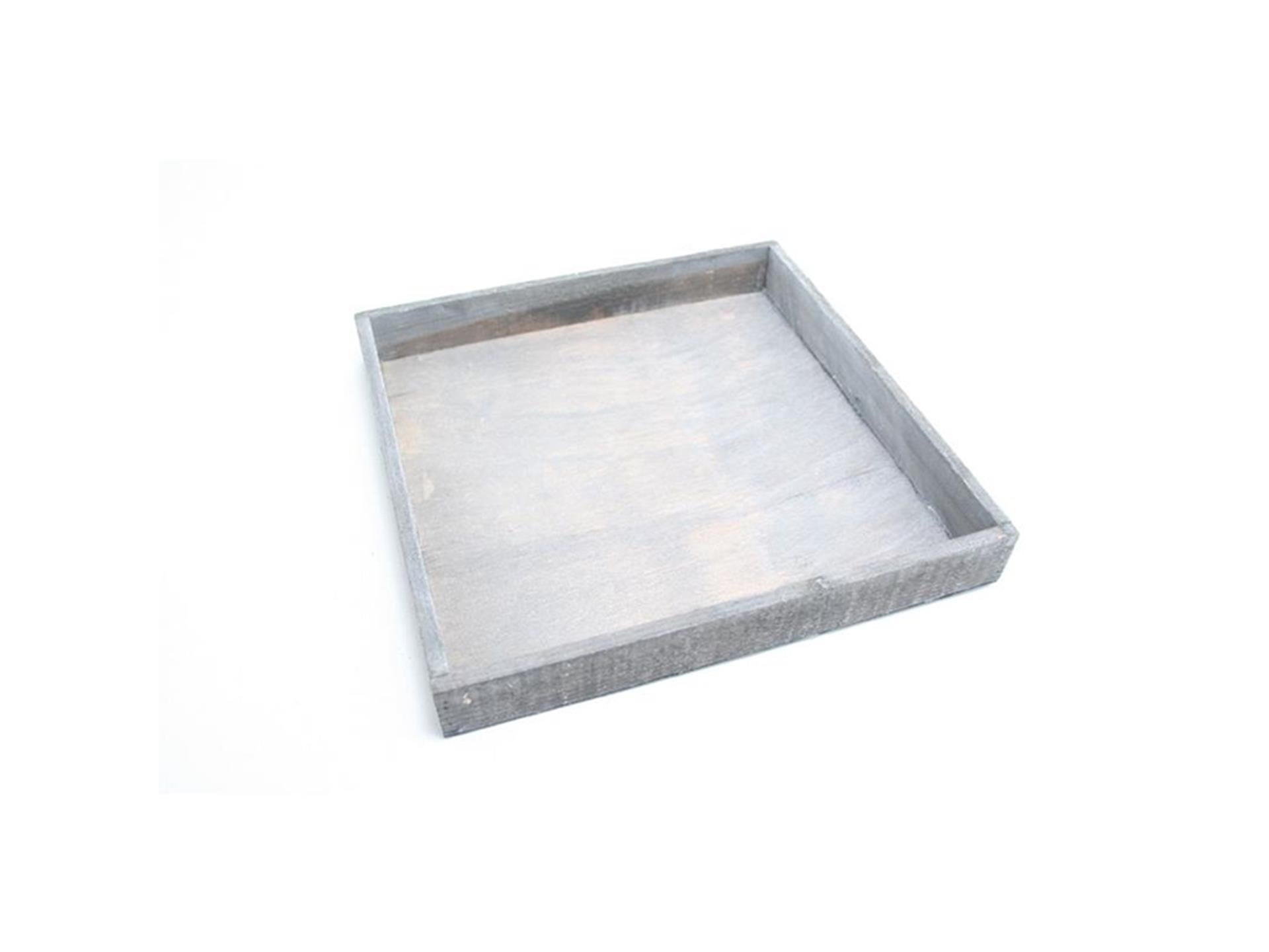Hbx natural living dienblad firmiana 20x20x4cm grijs
