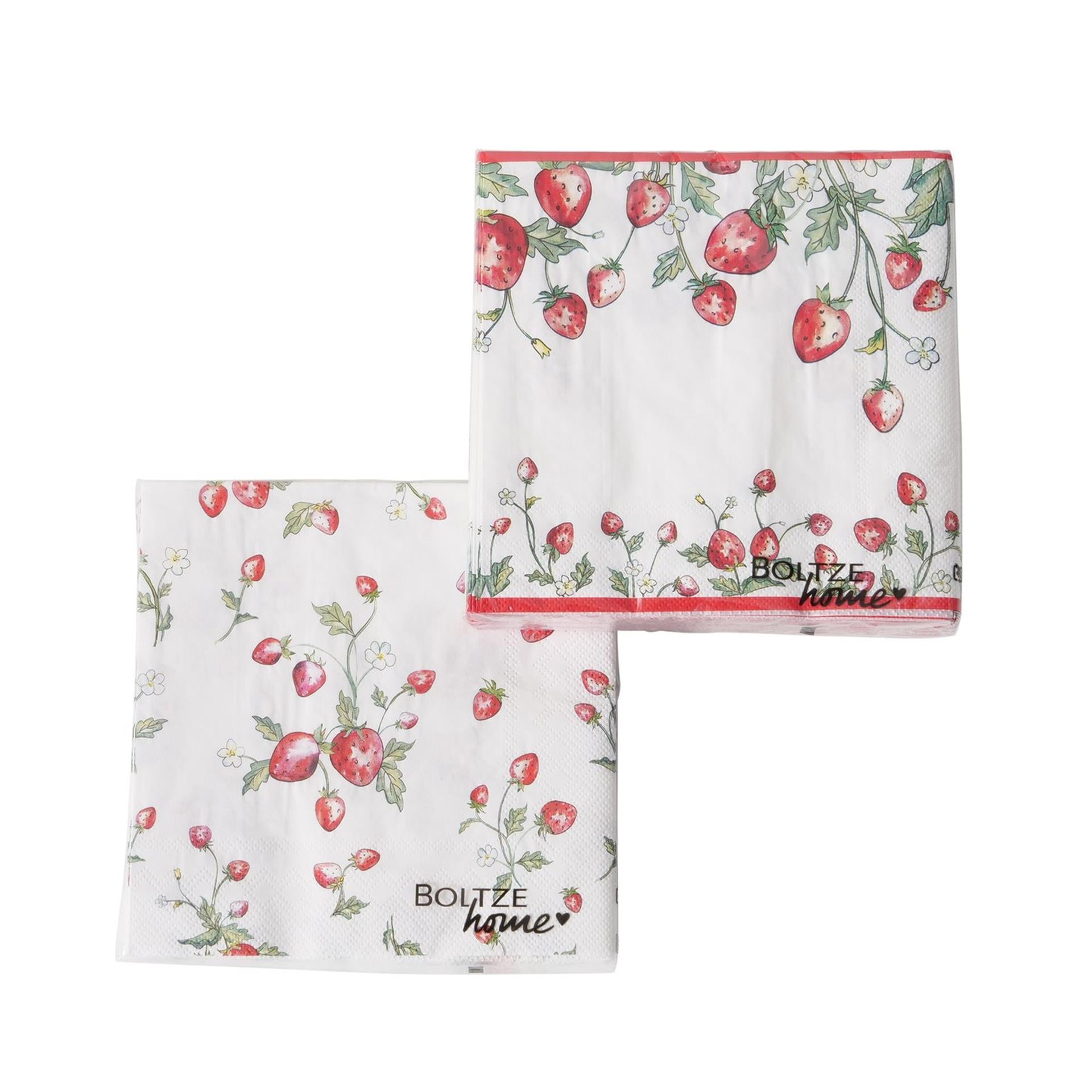 Boltze home servetten aardbei 20-delig 34x34cm