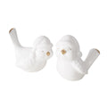 Boltze home vogel ville dolomiet h9cm wit goud met kerstmuts