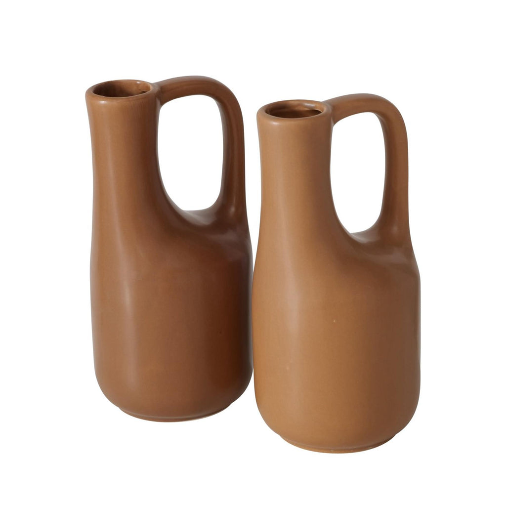 Boltze home vaas steen bruin h18,2cm