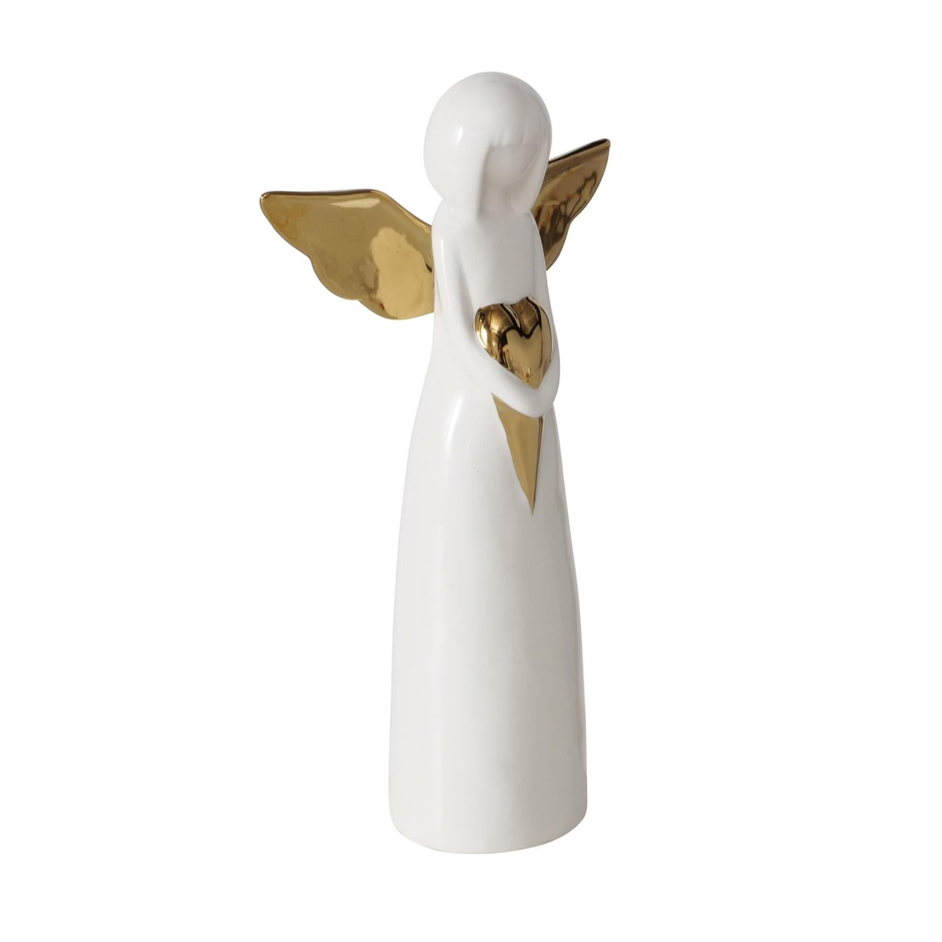 Boltze home engelfiguur tatjana porselein h25cm wit goud