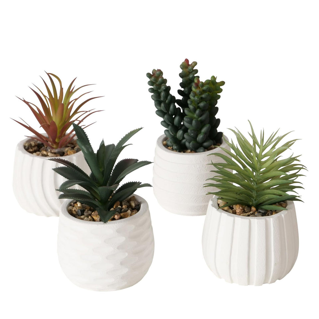 Boltze home kunstplant in witte pot h14cm