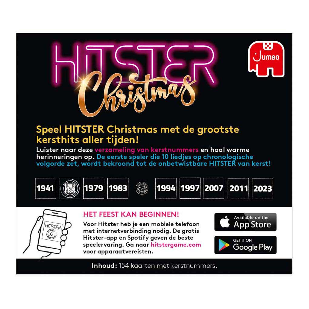 Jumbo hitster christmas – muziekspel uitbreiding – kerstmuziek – kerstliedjes – partyspel – actiespel