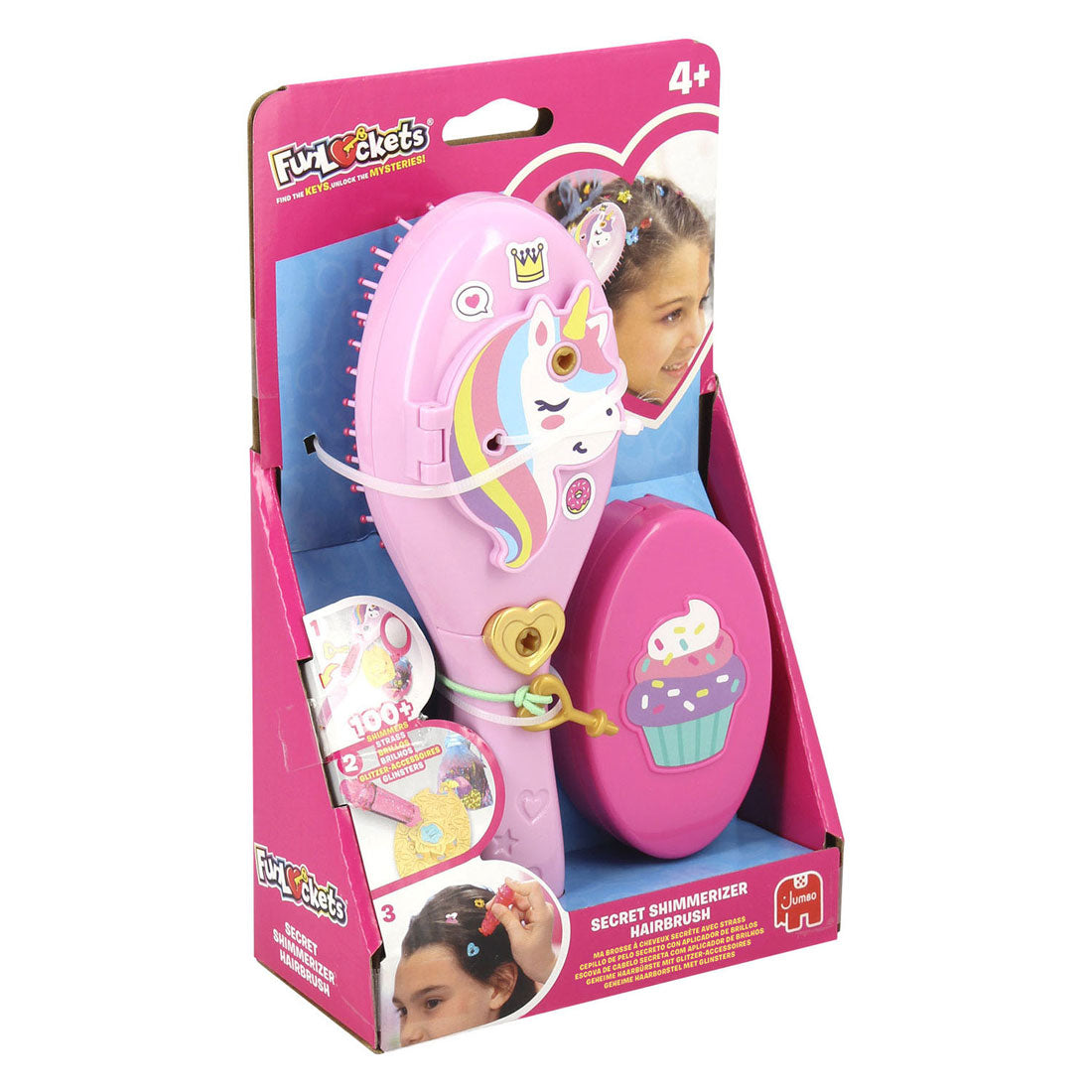 Jumbo funlockets geheime haarborstel met glinsters - 8st.
