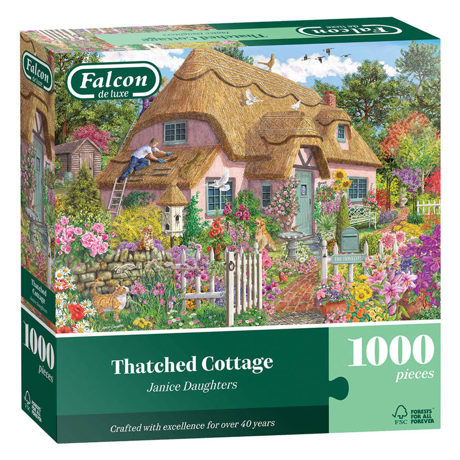 Falcon jumbo legpuzzel 1000 stukjes luxe landschap bloemen.