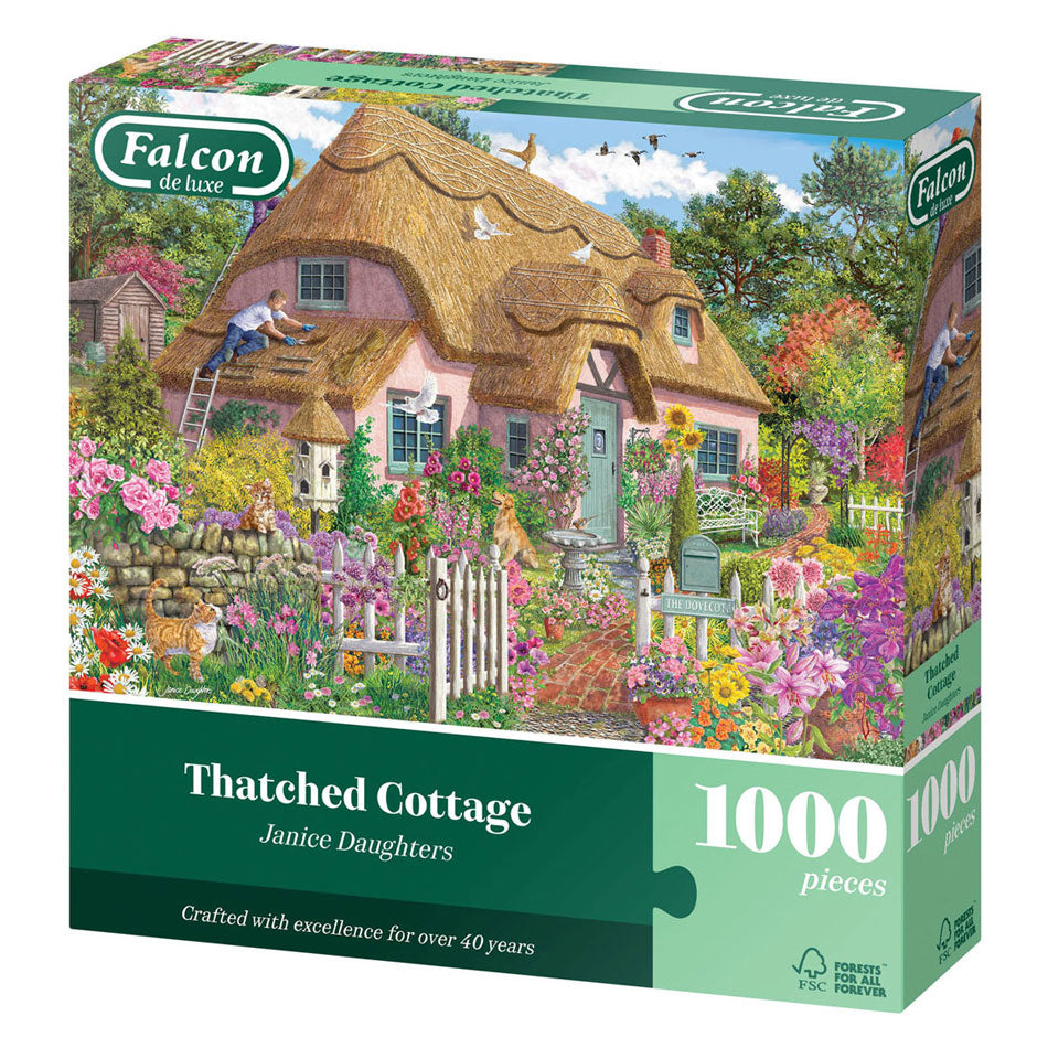 Falcon jumbo legpuzzel 1000 stukjes luxe landschap bloemen.
