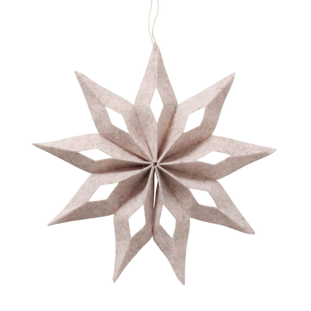 Boltze home kerstster kassio dia.30cm vilt creme beige