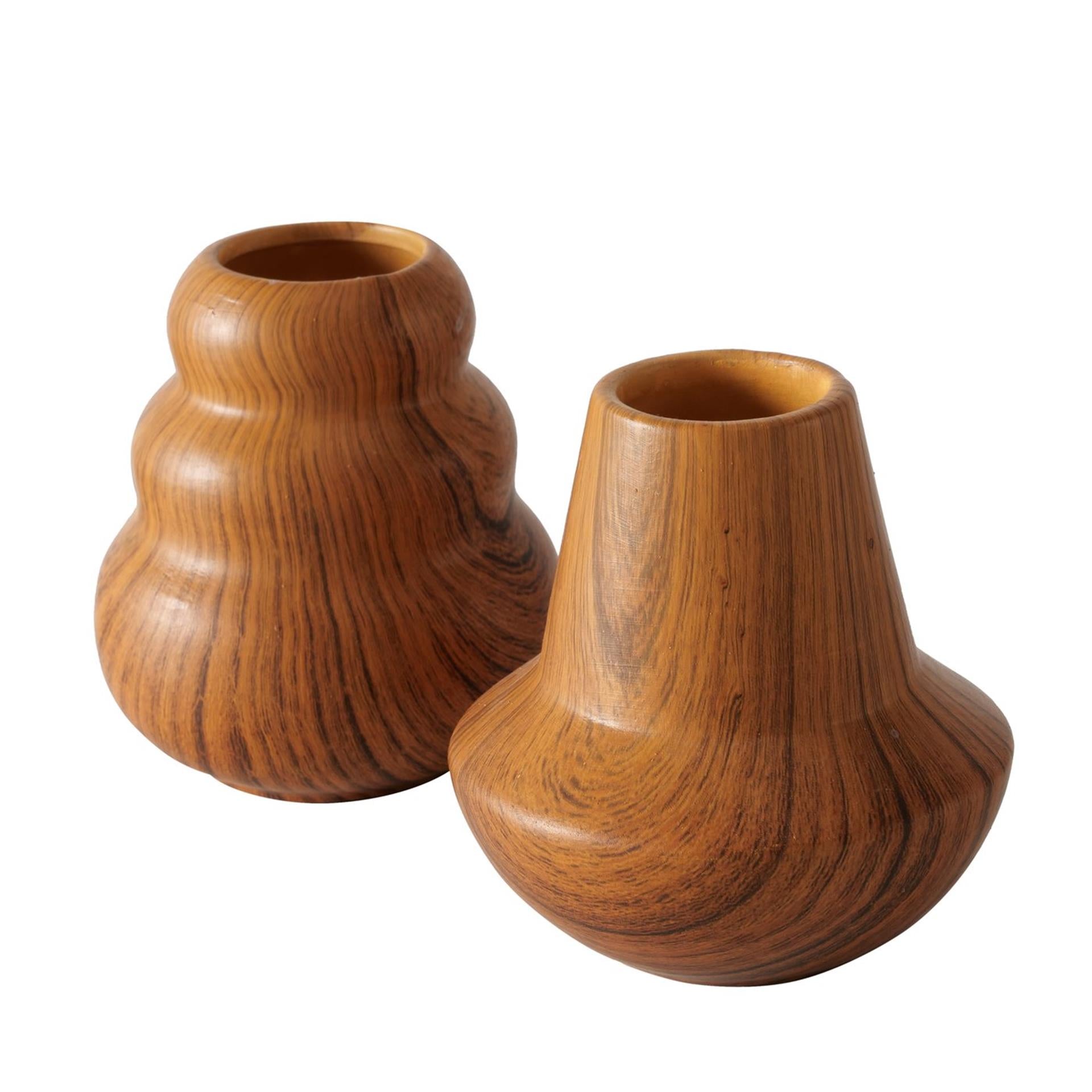 Boltze home vaas keramiek houtlook h10,5 cm