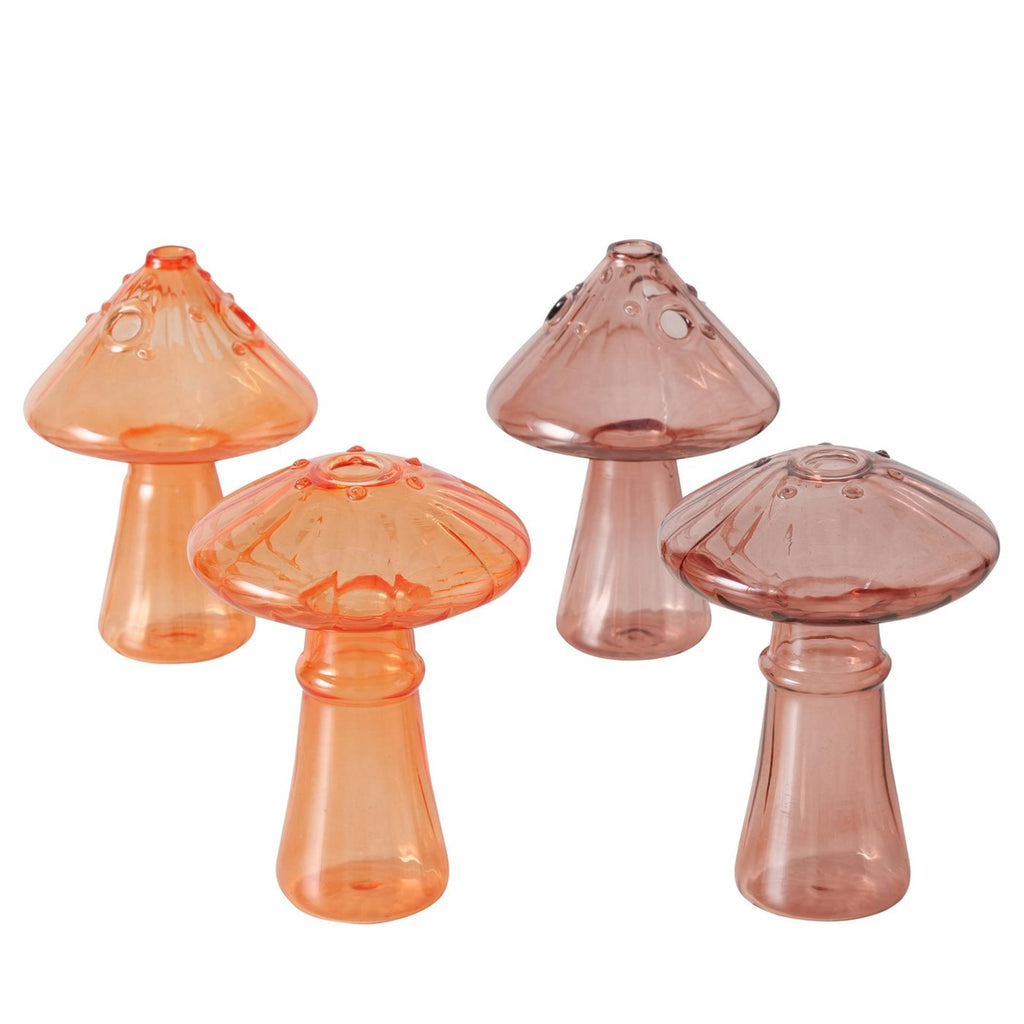 Boltze home vaas paddenstoel glas h10,5 cm