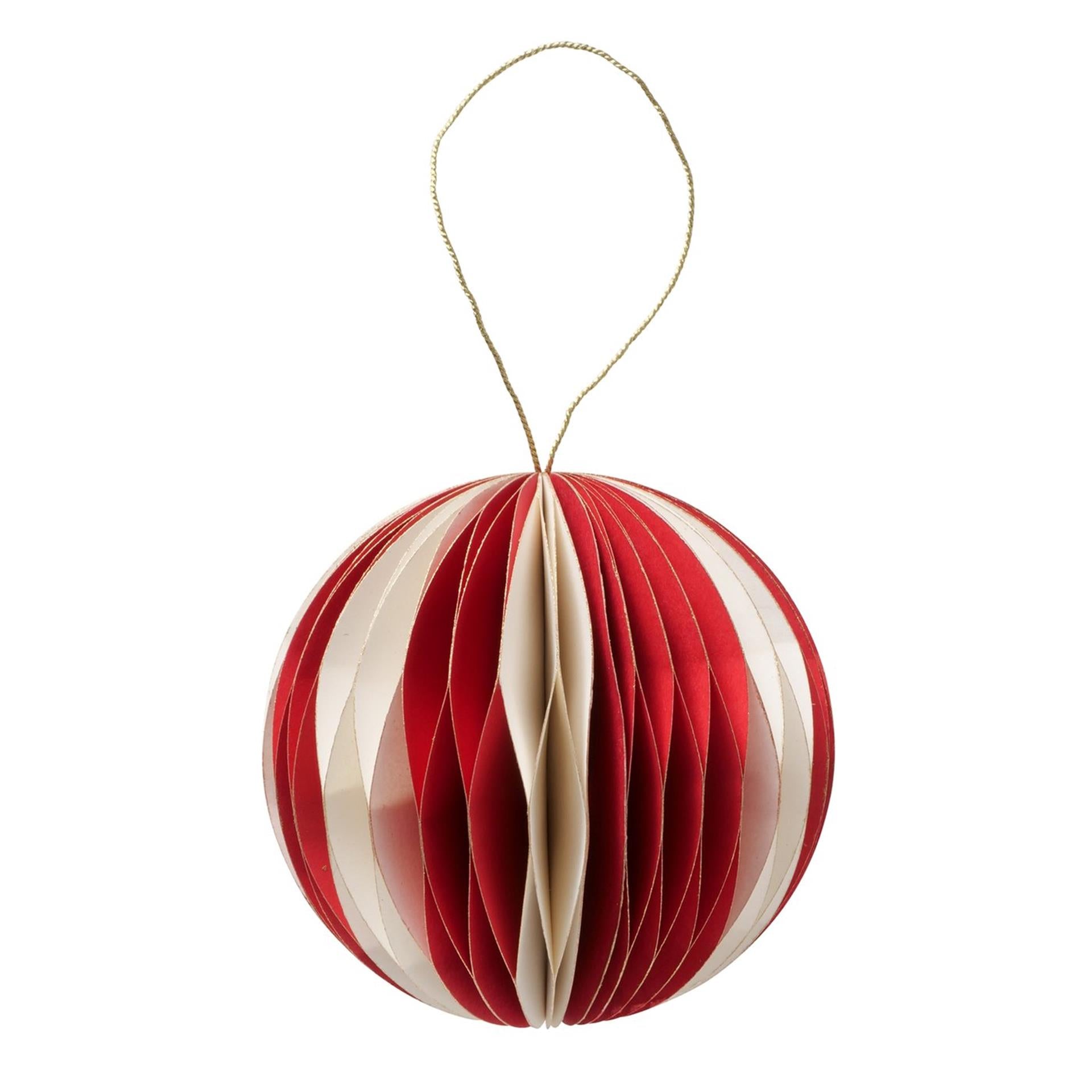 Boltze home kerstbal yorki papier ø8,9cm mat rood wit