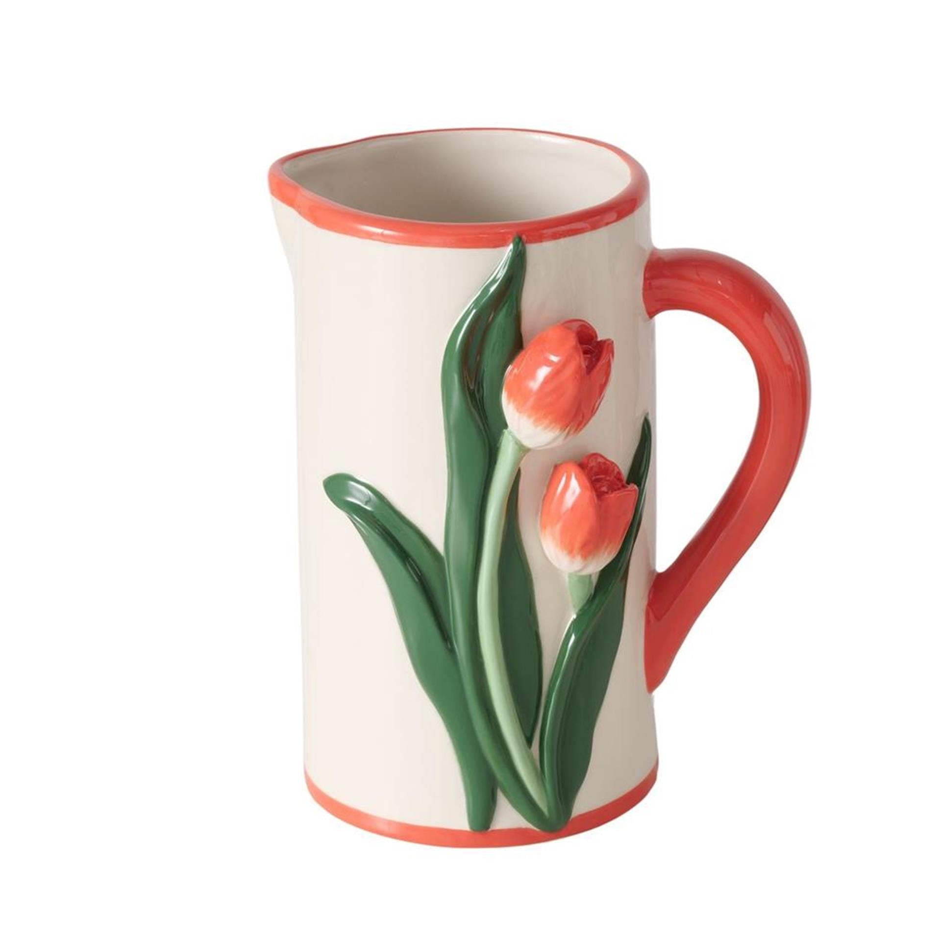 Boltze home schenkkan tulp 1100 ml 15x12x18,3cm porselein