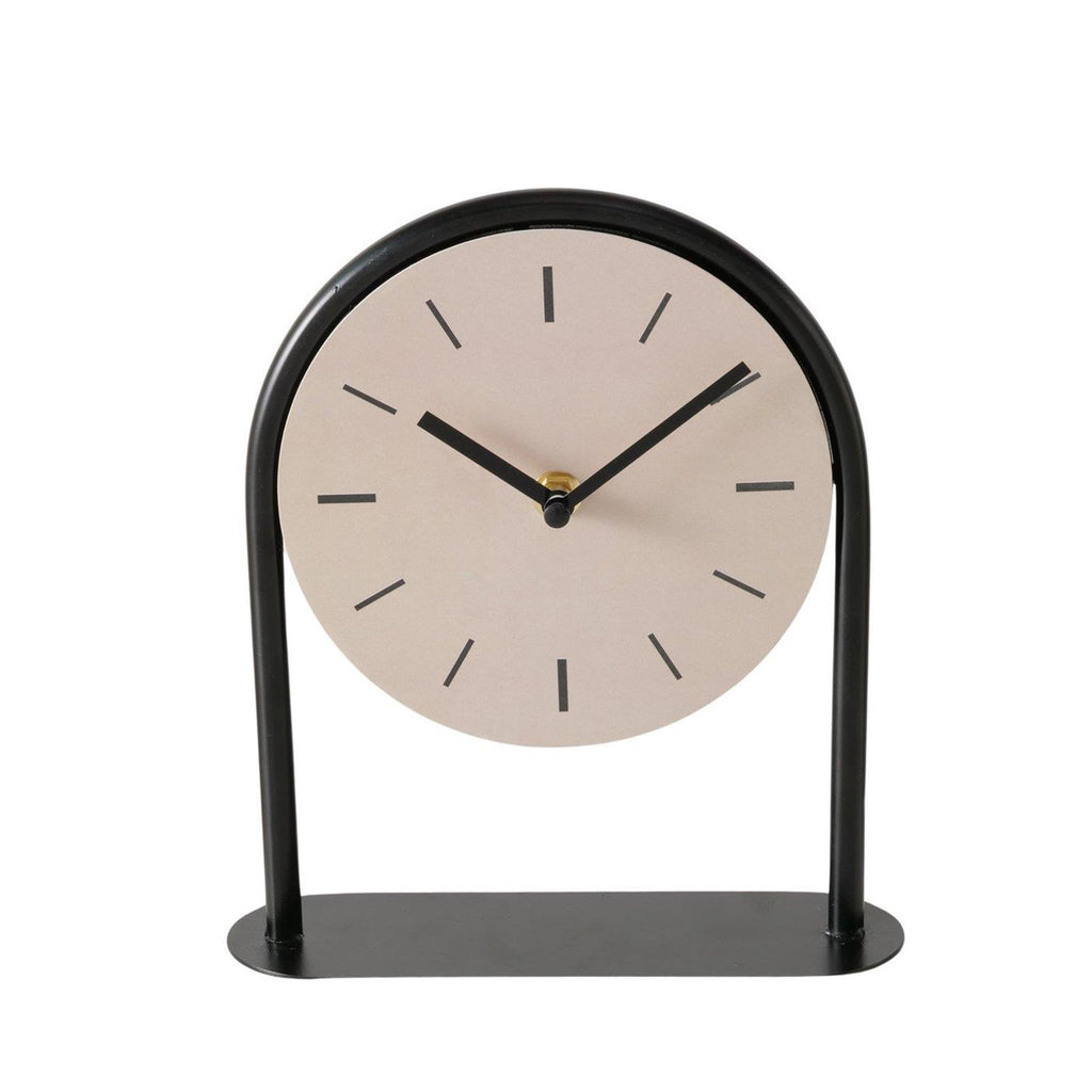 Boltze home tafelklok diabolo analoog beige 19x6x22cm