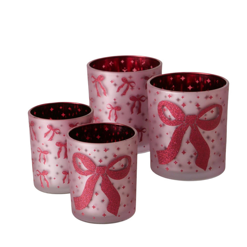 Boltze home windlichtset boucle glas 2-delig h8,4-10,2cm