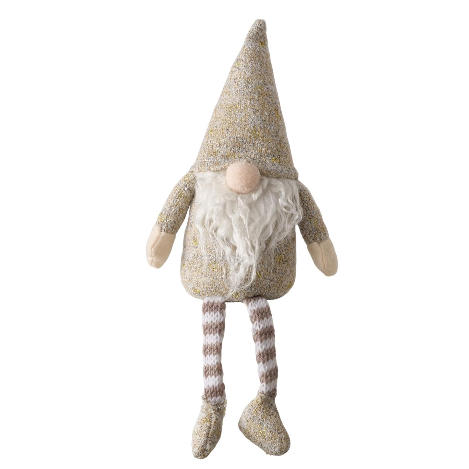 Boltze home gnoom jari met bungelbeentjes 13x8x33cm beige