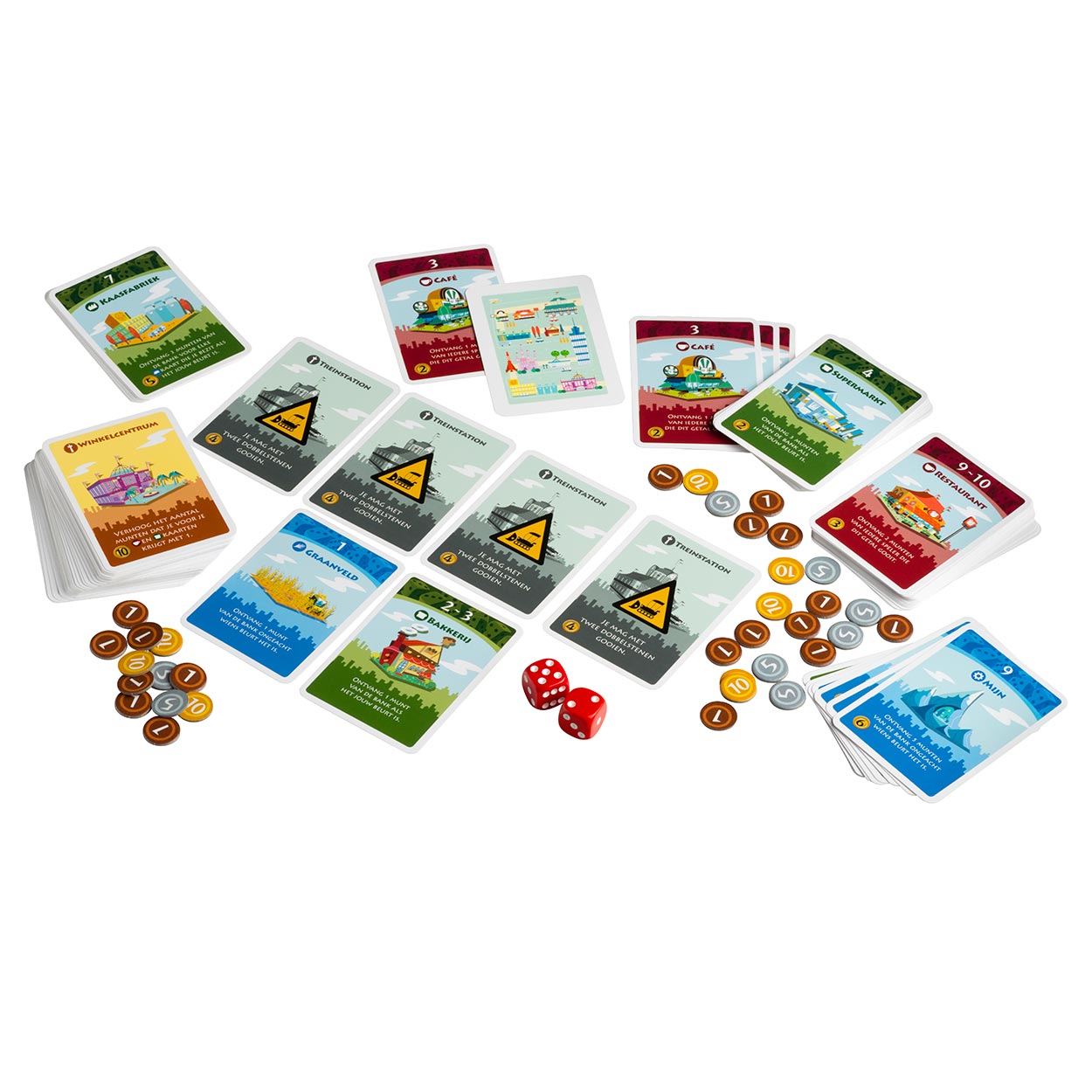 White Goblin Games Machi Koro Würfelspiel (Niederländisch, 2-5 Spieler, 40 Minuten, ab 7 Jahren)