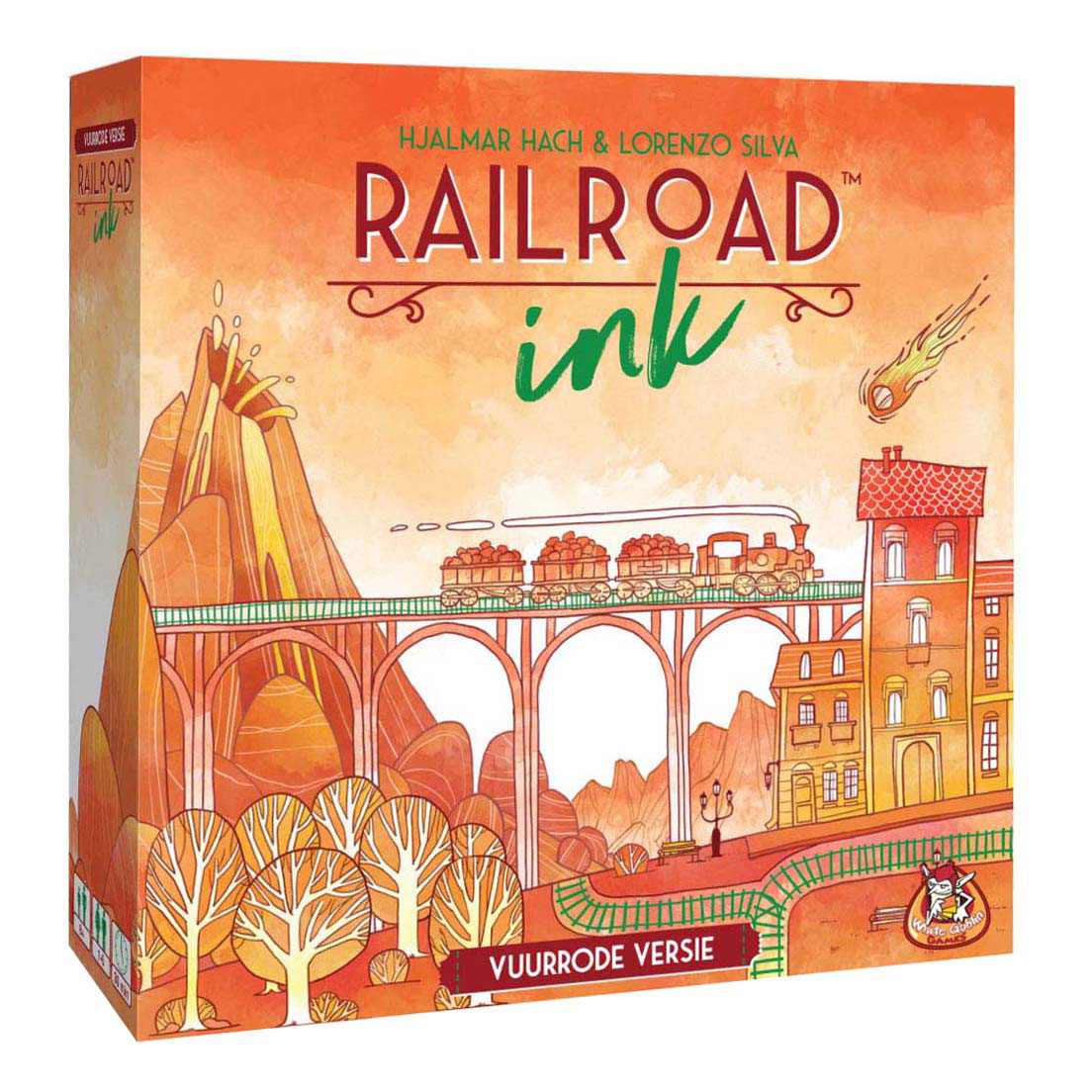 White goblin games railroad ink - vuurrode versie dobbelspel