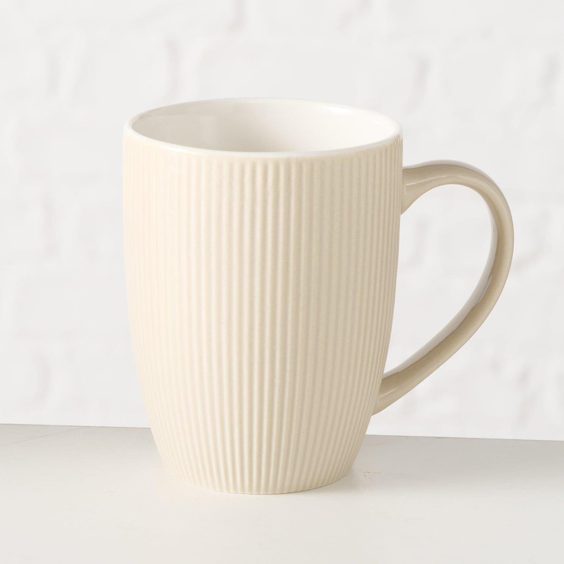 Boltze home mok ranura beige 290ml ø7,5xh9,8cm vaatwasmachinebestendig