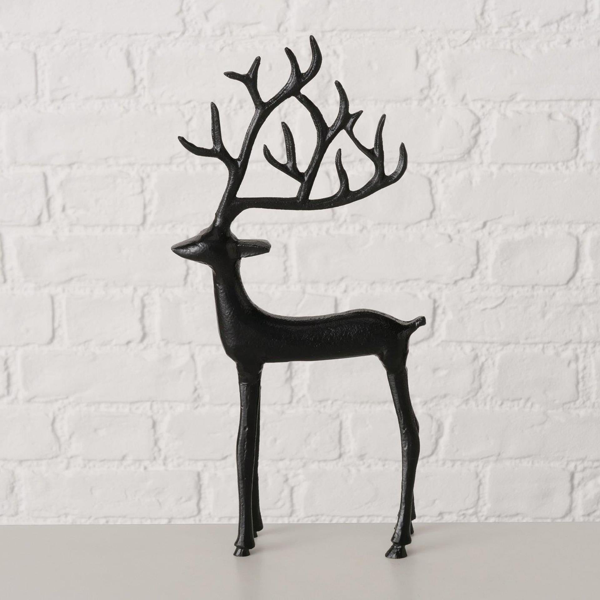 Boltze home figuur hert zwart 18x3x38cm