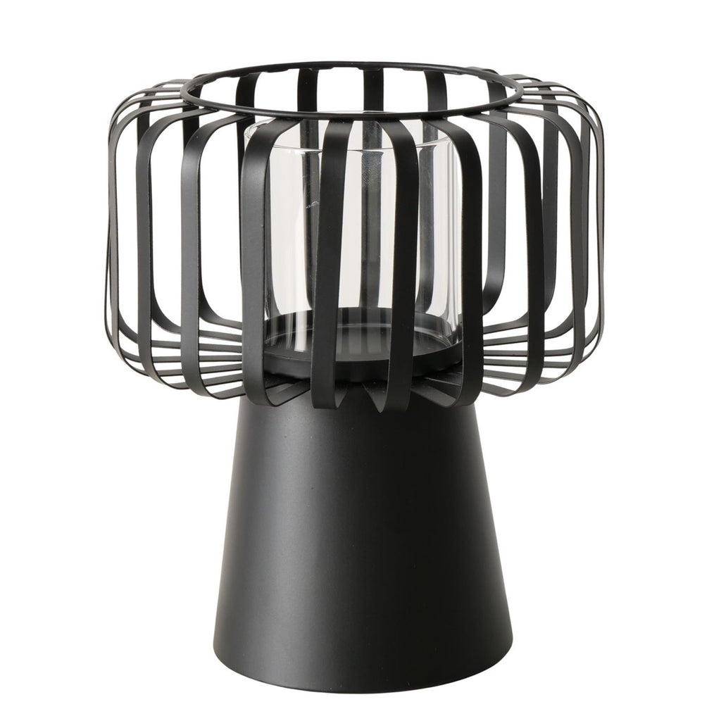 Boltze home windlicht claudio zwart 18x18x21cm