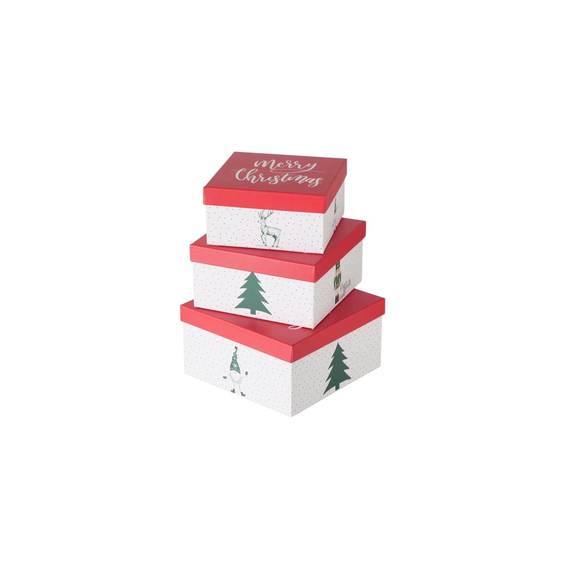 Boltze home geschenkdozenset chrissy 3-delig vierkant