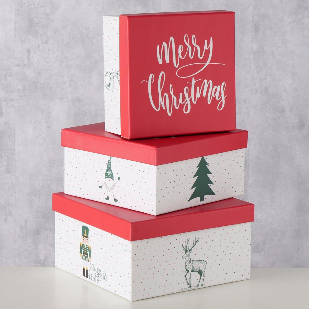 Boltze home geschenkdozenset chrissy 3-delig vierkant