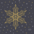 Duni servetten snowstars black 24x24cm