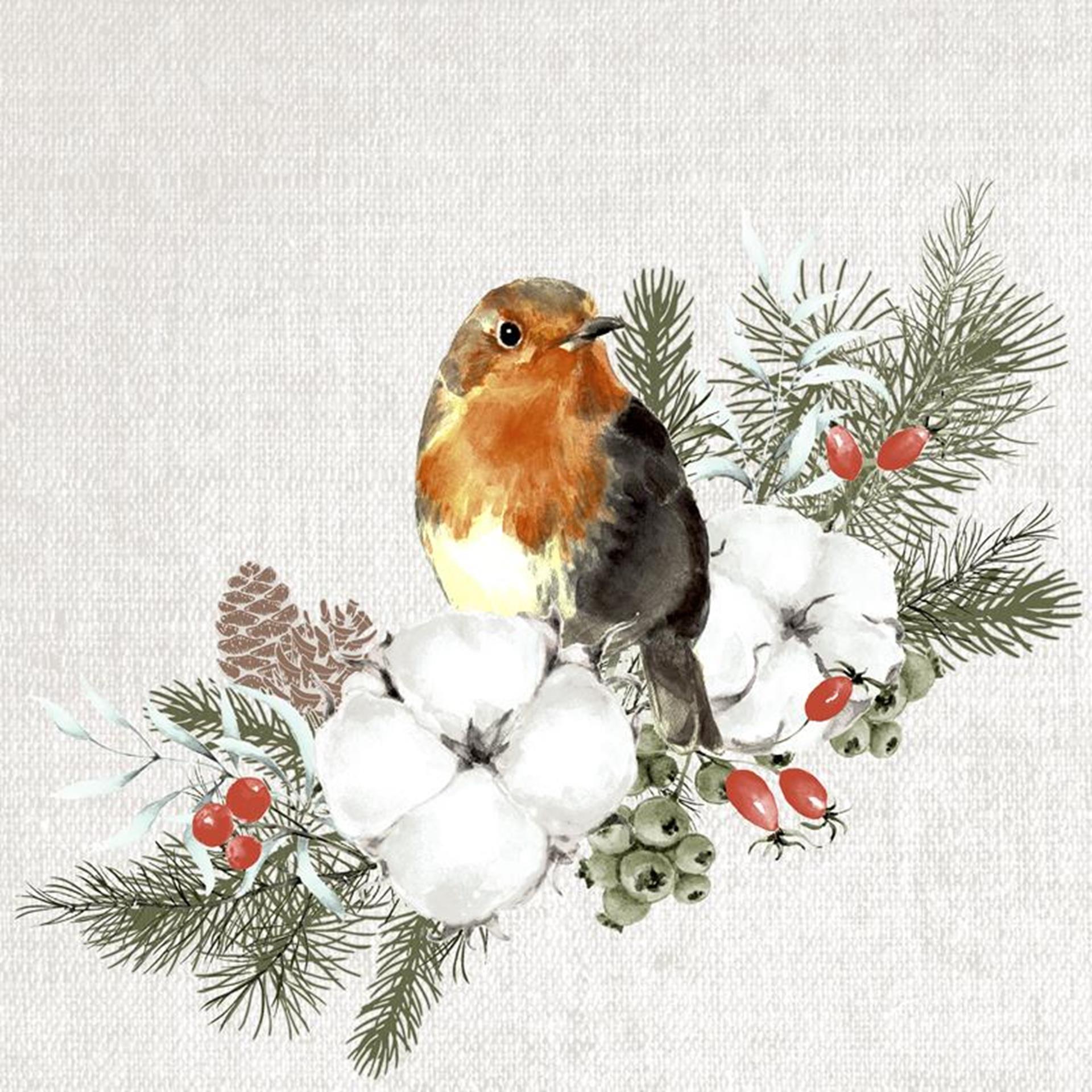 Duni servetten robin forest 33x33cm