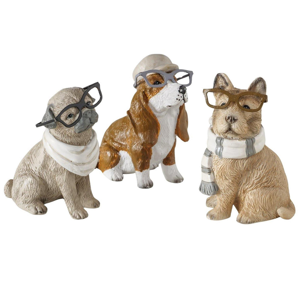 Boltze home figuur hond archy 5x3,7x6,5cm 3 assorti