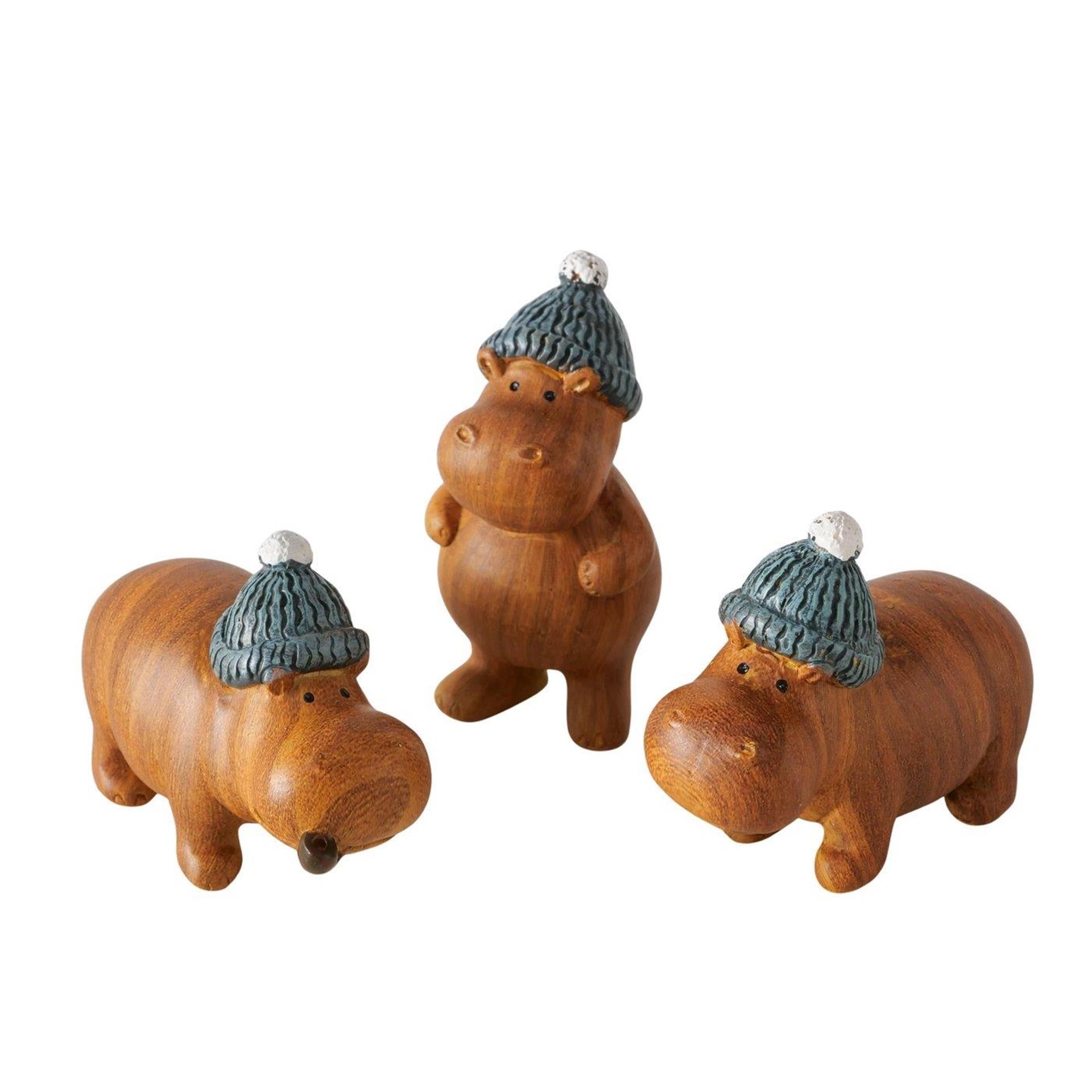Boltze home figuur nijlpaard wilhelmy 4x3,5x6,5cm 3 assorti