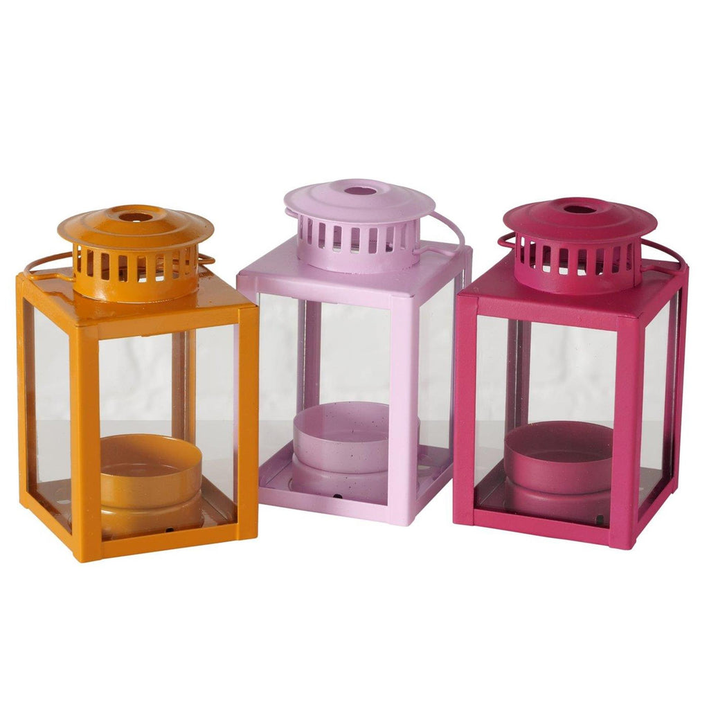Boltze home lantaarn kimba 6x6x10,5cm 3 assorti