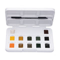 Van gogh aquarelverf pocket box natuurtinten met 12 kleuren in halve napjes