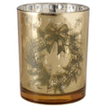 Boltze home windlicht welano h12,5cm glas gelakt goudgroen