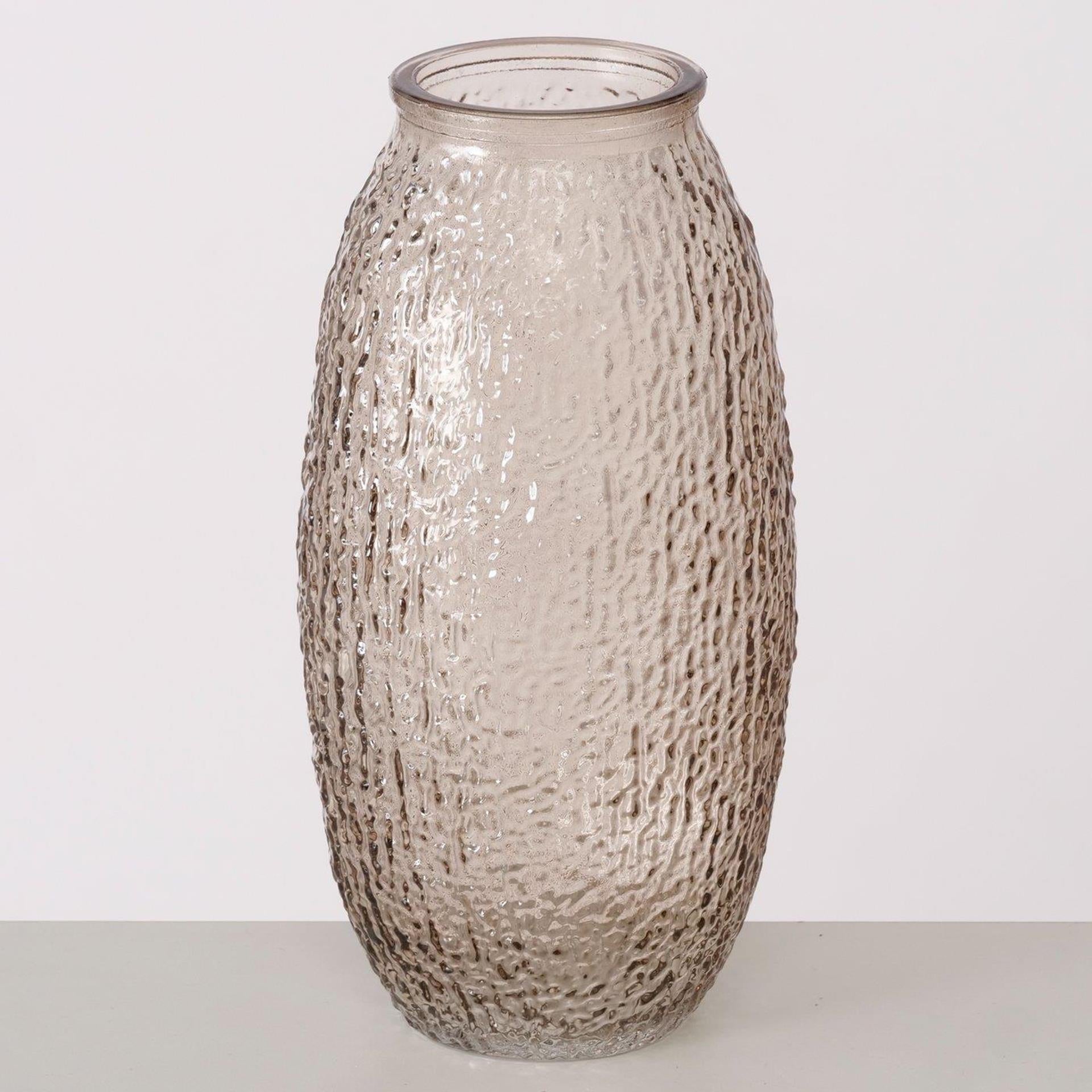 Boltze home vaas rifla h20cm glas gelakt glans beige