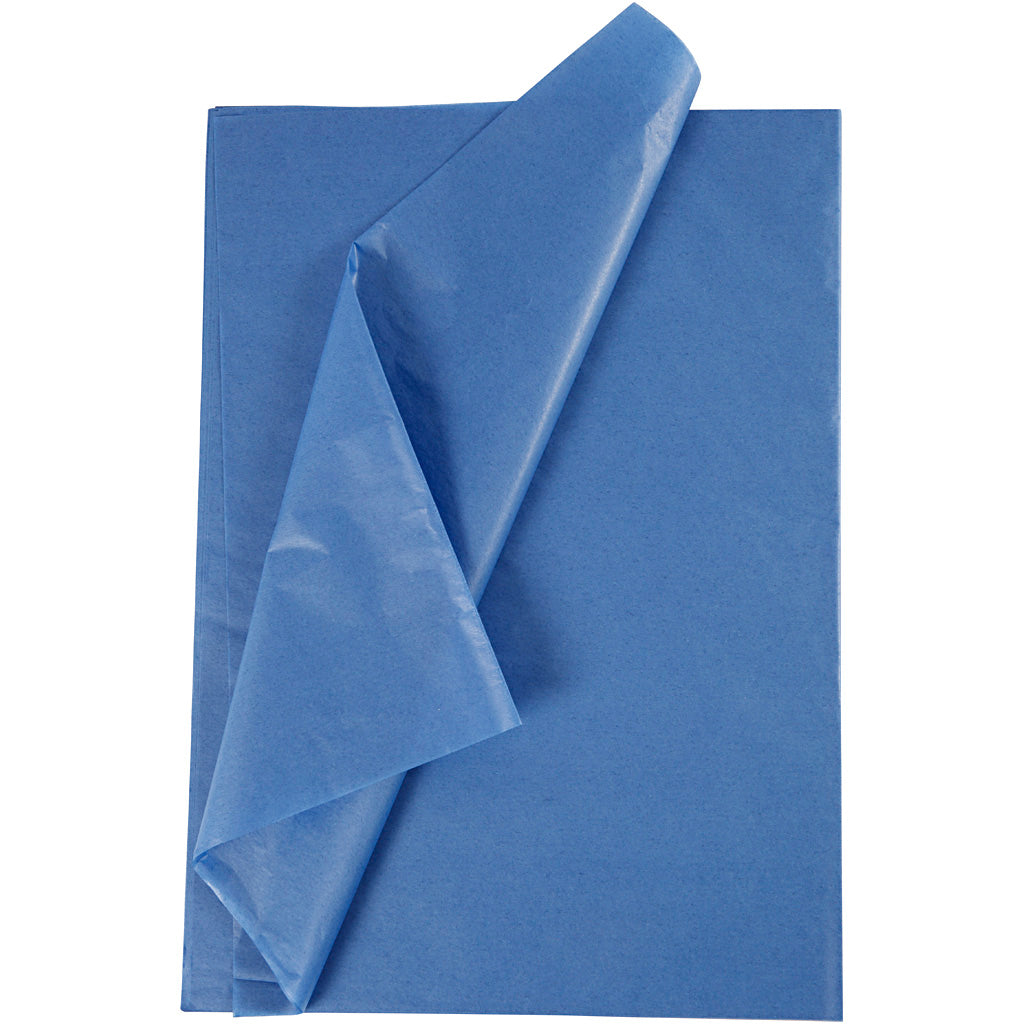 Tissuepapier, vel 50x70 cm, 17 gr, blauw, 25 vel 1 doos