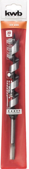 Kwb slangenboor ø 20 x 235 mm - centreerpunt - professional line - zeskantschacht - 042220