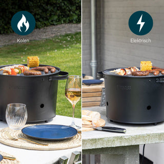 Princess 112240 Hybrid-Eiergrill, elektrisch, Holz