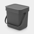 Brabantia sort go afvalemmer 3l grijs