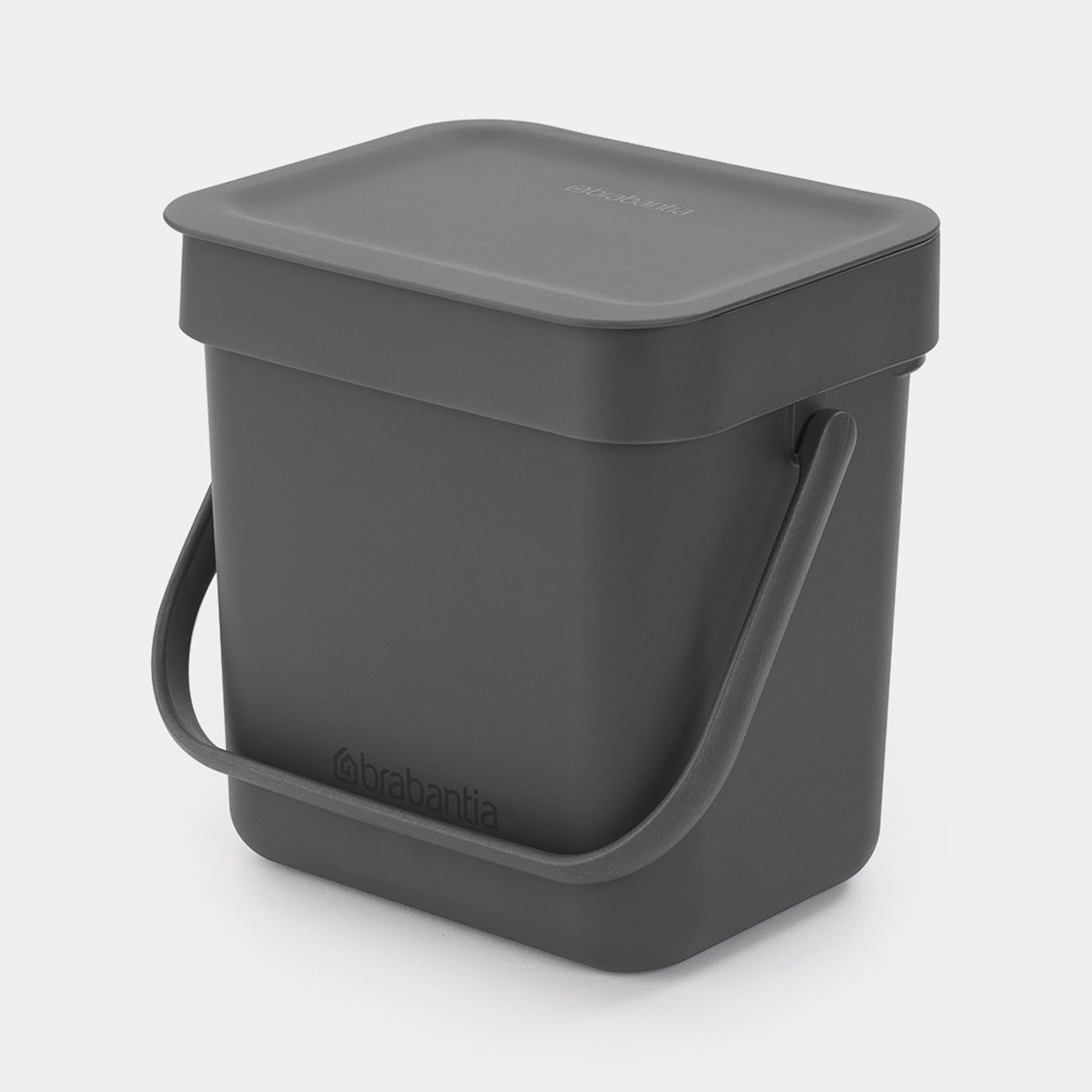 Brabantia sort go afvalemmer 3l grijs