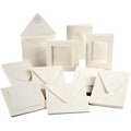Passepartoutkarten von Creativ Company, Kartengröße 10,5 x 15 + 12,5 x 12,5 cm, Inhalt kann variieren, cremeweiß, 50 Sets pro Schachtel