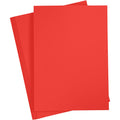 Gekleurd karton, a4, vel 210x297 mm, 180 gr, rood, 20 vel 1 doos