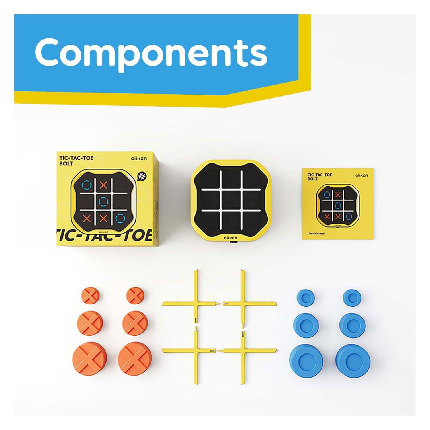 Giiker Tic-Tac-Toe Bolt Game gelb