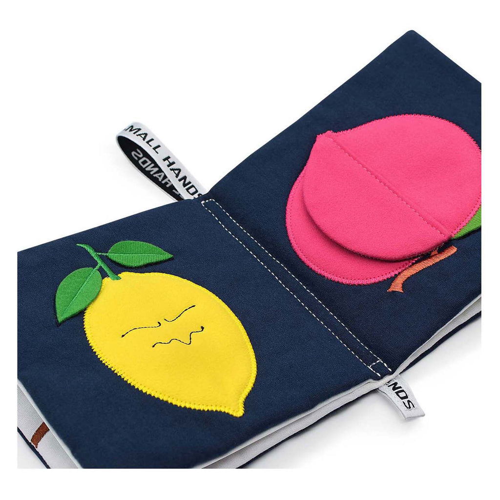My first book - kleurrijk fruit stoffen babyboekje - 0-12m