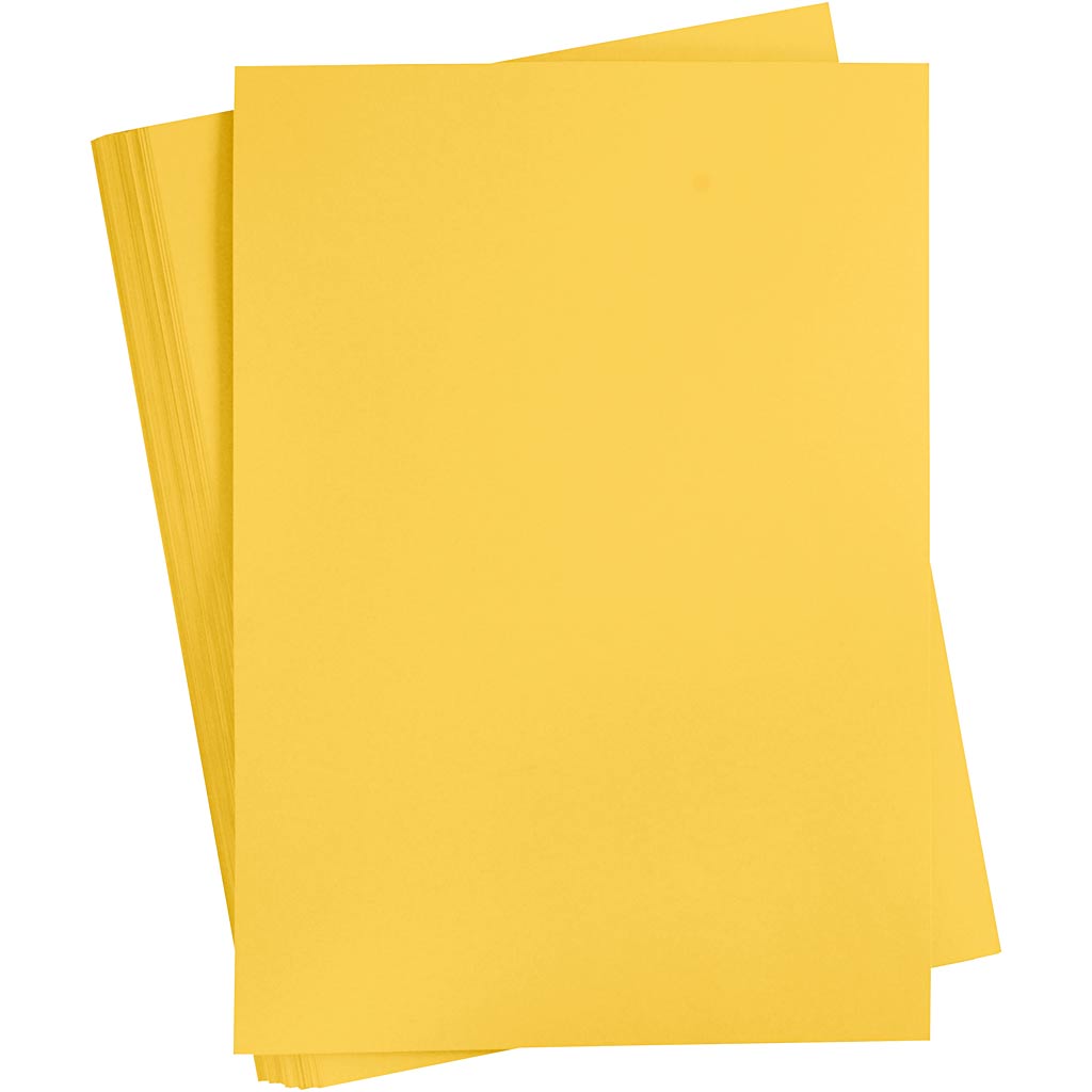 Gekleurd karton, a2, vel 420x594 mm, 180 gr, sun yellow, 100 vel 1 doos