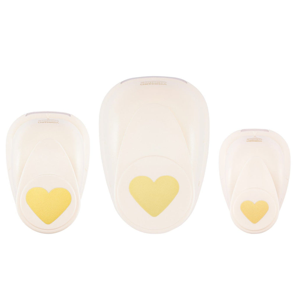Vaessen creative pons set - figuurpons - harten - 3 st. - 1,3 tot 3,6 cm