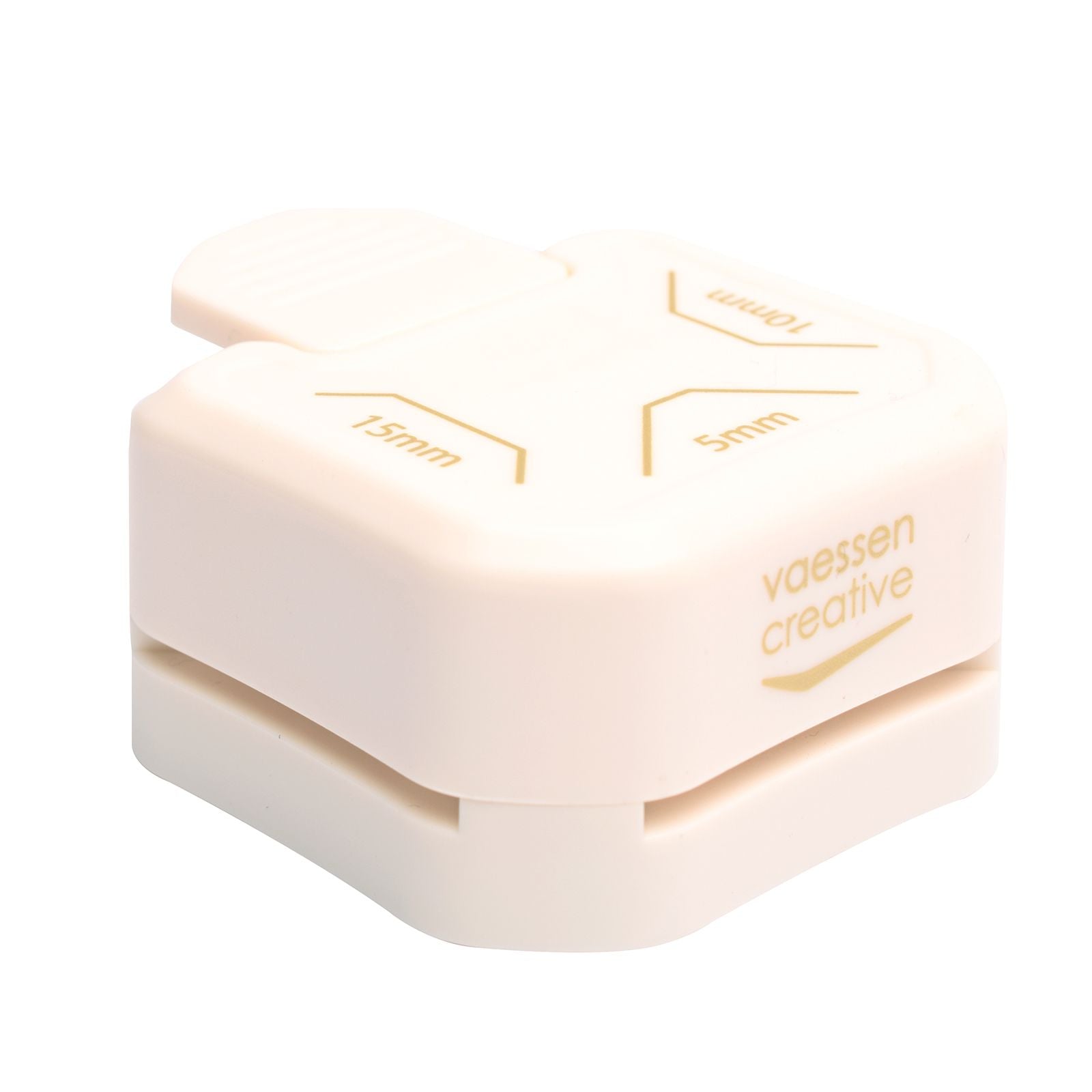 Vaessen creative pons - 3 in 1 hoekpons - 4, 10, 15 mm - ivoor