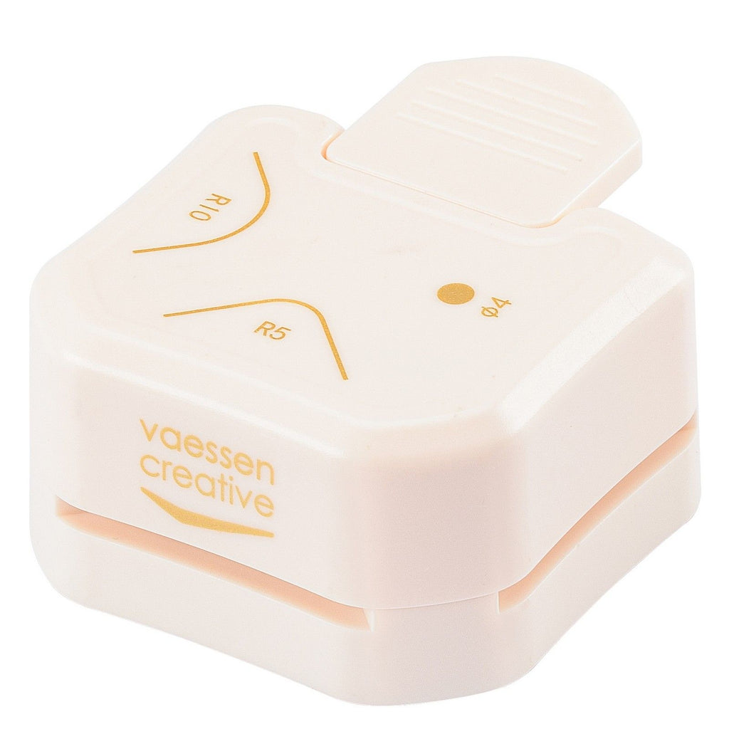 Vaessen creative pons - 3 in 1 hoekpons - 5 - 10 - ø4 mm - ivoor
