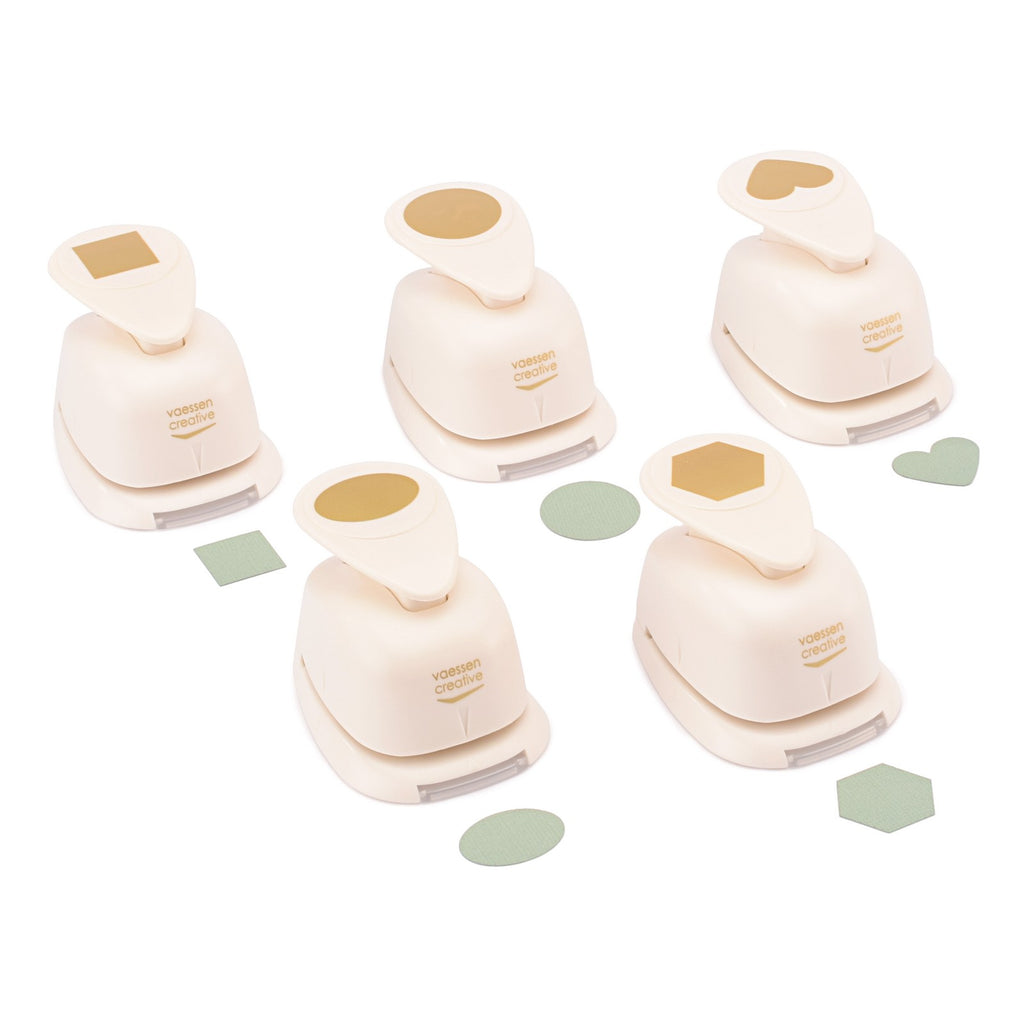 Vaessen creative pons set - figuurpons - vormen - 5 st. - 1,8 cm tot 2,5 cm